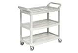 Plastic Utility Cart With 3 Shelves And Open Sides