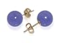 14 KT Yellow Gold 8mm Purple Jade 14k Stud Post Earrings