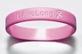  : Ribbon Debossed Livelong Breast Cancer Awareness Wristband
