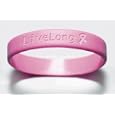 Ribbon Debossed Livelong Breast Cancer Awareness Wristband