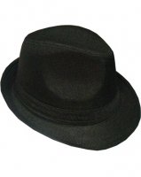 Outer Rebel Fashion Fedora Hat- Black Tweed