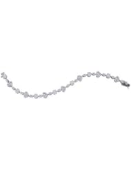 4.75 cttw 14k White Gold Diamond Heart Flower Bracelet (Real Diamonds: 4.75 cttw)