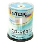 Childrens Toyshop  Computer : HIGH QUALITY 100 TDK CD-R 52x BRANDED BLANK CDS DISCS