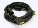 High Speed HDMI 1.3a Category 2 Certified Cable 28AWG - 10ft w/Ferrite Cores (Gold Plated Connectors) - BLACK