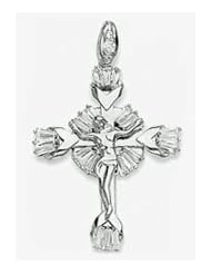 65mm X 40mm 14k Cubic Zirconia Crucifix Cross
