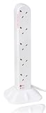 Duronic ST10W - 10 Way 2 Metre surge Tower Extension Lead Socket - 2M - Engineered to tell you when its surge protected