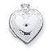 Sterling Silver Blue Synthetic Stone Heart Locket