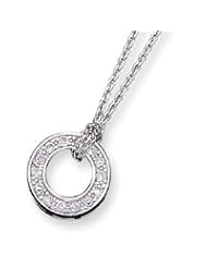 Sterling Silver CZ Circle Necklace QG2028-16"