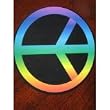 Retro Tie Dye Car Magnet Peace Sign Black Outline