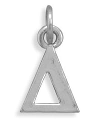 Greek Alphabet Letter Charm - Delta, Sterling Silver