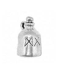 Sterling Silver 18" .8mm Wide Box Chain Necklace With 3D Whiskey Moonshine Jug Pendant