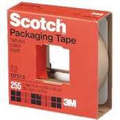 Kraft Packaging Tape, 36mm x 55m, 3 Core, Natural Color (MMM255)