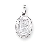 14k White Gold Saint Christopher Medal Pendant