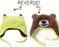 Frog/Bear Reversible Kid's Winter Hat Large