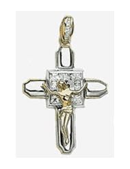 60mm X 35mm 14k Cubic Zirconia Crucifix Cross