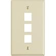 Leviton QuickPort Wall Plate - 3-Port, Almond