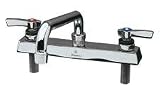 Encore KN41-8000 8 Center Deck Mount Faucet With Swivel Gooseneck Spout, Chrome