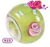 Quiges Beads Charms Murano Glass-Silver
