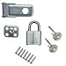 Padlock & Hasp Combo, Bronze & Zinc