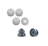 2 pair, Size Small CLEAR - High density (thicker) silicone, replacement ear cushions for ear-canal fitting earphones earbuds PLUS FREE SAMPLE PAIR of Bi-Level earphone cushions
