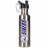 Philadelphia 76ers 26 oz. Stainless Steel Water Bottle with Pop Up Spout (Silver)