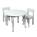 Product details for GiftMark Round Queen Anne Table and Chair Set Finish: White