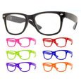 Nerd Brille ohne St&auml;rke Brille im Wayfarer Stil mit Klarglas - 22 verschiedene Farben w&auml;hlbar
