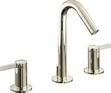 Kohler Double Handle Widespread Bathroom Faucet with Metal Lever Handles from the Stillness Series Polished Nickel - K-942-4-SN