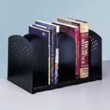 Safco 3116BL Five-section adjustable steel book rack, black