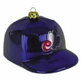 Montreal Expos 3" Collegiate Glass Football Helmet Holiday Ornament - MLB Baseball