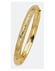 6mm Lazer Hollow Gold Bangle Bracelet