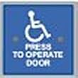 MS Sedco 59 Series 4 1/2" Square Switches w/ Blue Face Plate WHEELCHAIR/PRESS TO OPERATE DOOR