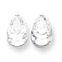 14k White Gold 12x8mm Pear Cubic Zirconia Earrings - JewelryWeb