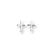14k White Gold Cross Post Earrings