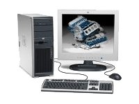 HP Workstation xw4100 CMT 1 x P4 3.2 GHz RAM 512 MB HDD 1 x 36 GB DVD no graphics Gigabit Ethernet Win XP Pro SP1 Monitor none