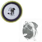 Mastiff 10' Cobalt Plate, Porcelain by Rosalinde (10' diameter)