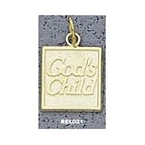 God'S Child In Square 1/2 Charm/Pendant -14K/10K, Stainless Steel or Gold Plated