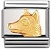 NOMINATION Italian Charm in stainless steel and 18k gold (German shepherd)