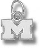 Michigan Wolverines Solid Sterling Silver ''M'' 1/4'' Pendant