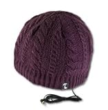 Tooks IVY Headphone Hat With Built-in Removable Headphones - COLOR: EGGPLANT
