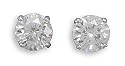 Rhodium Plated 8mm Cz Stud Silver Earrings