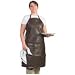 San Jamar 604VBA37 Vinyl Extra Long Bib Apron, 37" Length x 25" Width, Brown