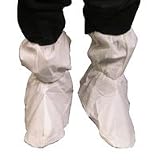 Sunsoft Boot Cover with Pvc Waffle Sole, Impervious 18 Inch Tall with Elastic Top, White - 200 Pair