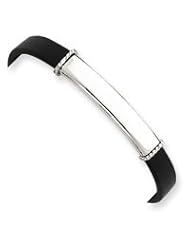 Sterling Silver Black Rubber Bracelet QG1821-7"