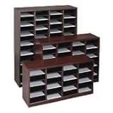 Safco 9311MH Wood E-Z Stor Literature Organizer, 24 Compartments, mahogany Laminate
