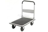 Folding Platform Truck With Solid Steel Deck 8 Pneumatic Wheels 600 Lb. Cap.