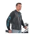 Diamond Plate Rock Design Genuine Buffalo Leather Biker Vest Large