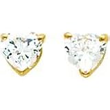 14K Gold Moissanite Heart Earrings