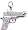 Gun, 14K White Gold Diamond Charm