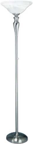 Lite Source LS-9554PS/CLD Luster Torchiere Lamp, with Glass Shade On Sale